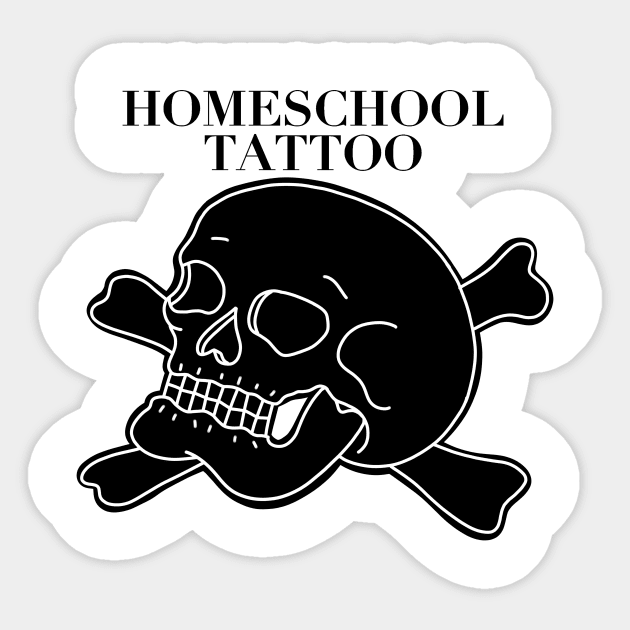 HomeSchoolTattoo Skull and Crossbones Sticker by HomeSchoolTattoo